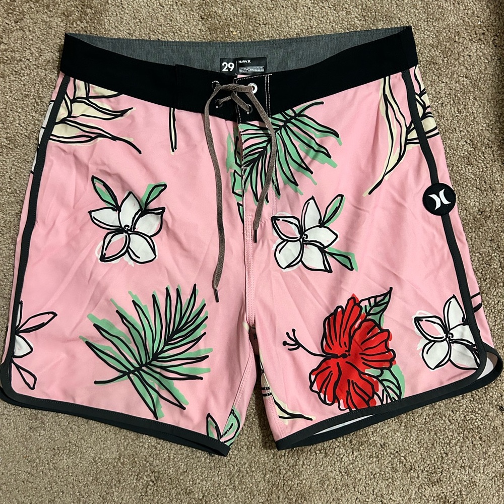 Hurley Pink and Green Board Shorts
